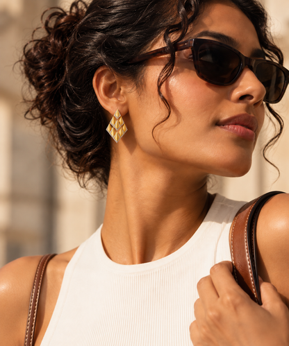 Tetra Dangler Earrings | Yellow