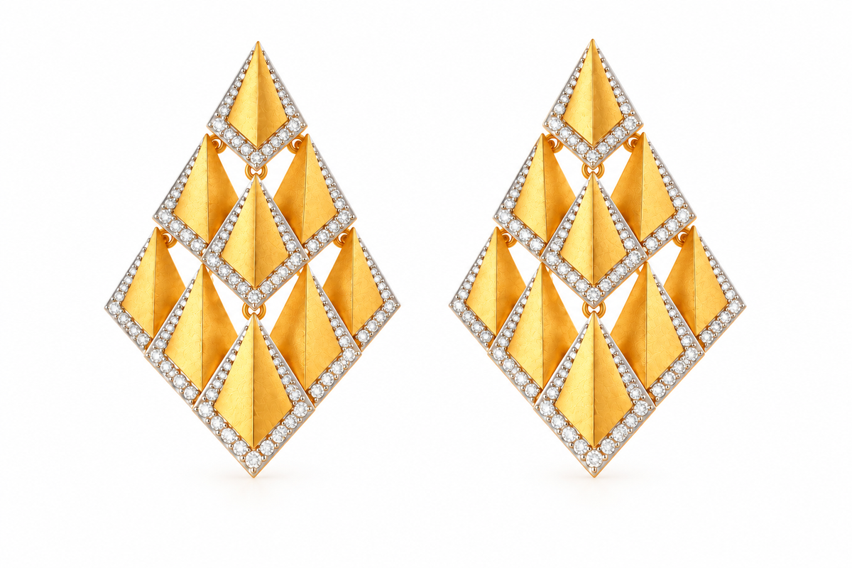 Tetra Dangler Earrings | Yellow