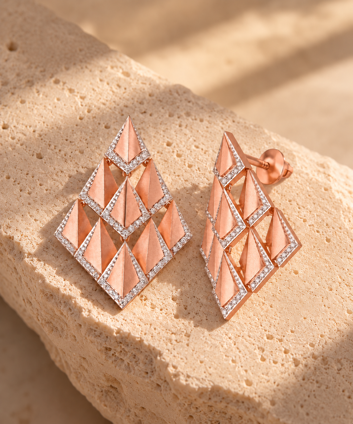 Tetra Dangler Earrings | Rose