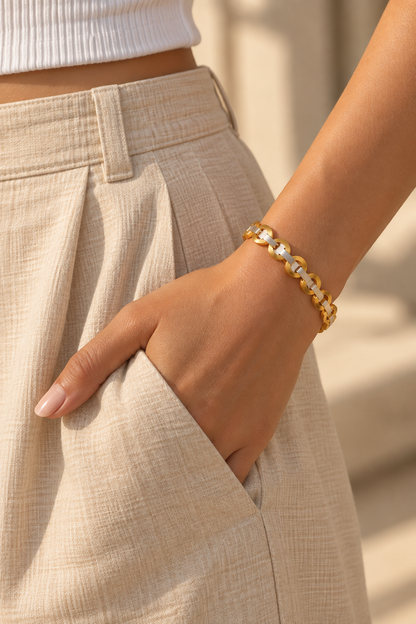 Linx Chain Bracelet | Yellow & White