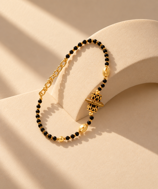Damaru Mangalsutra Bracelet | Yellow