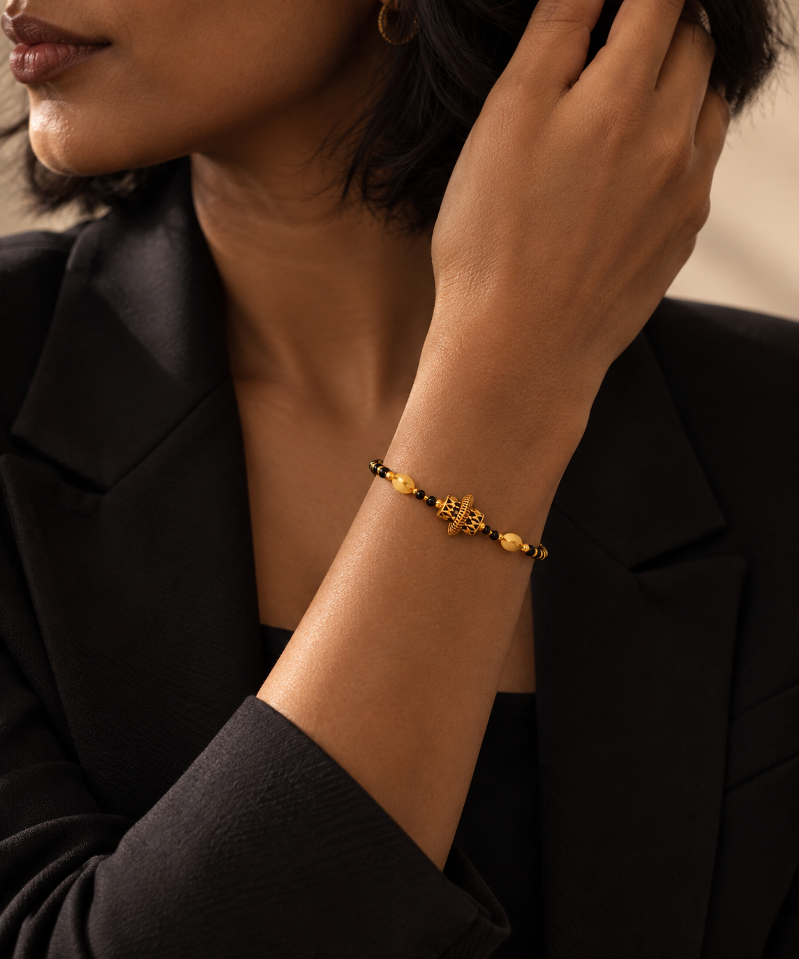 Damaru Mangalsutra Bracelet | Yellow