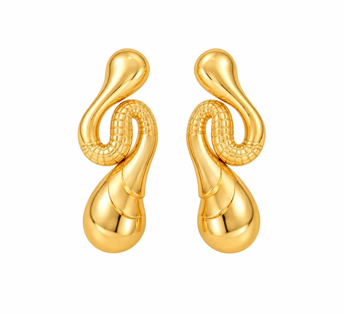 Swerve Stud Earrings | Yellow