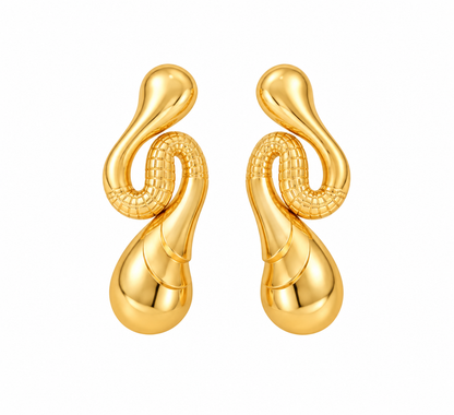 Swerve Stud Earrings | Yellow