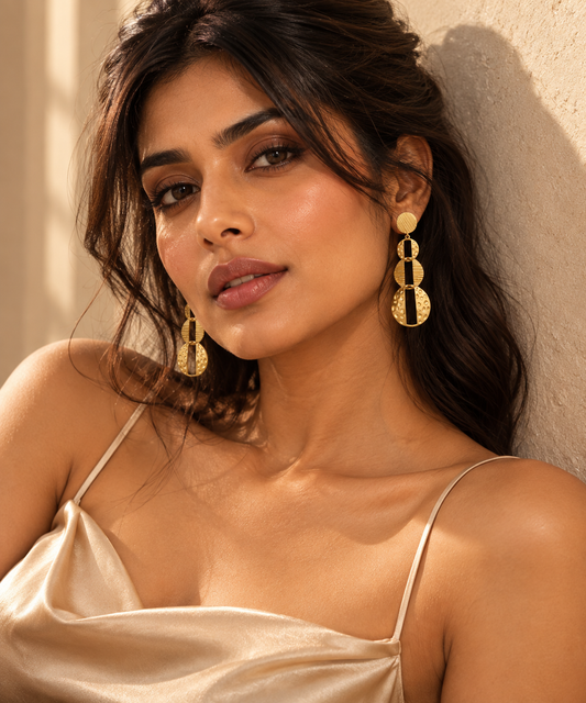 Quadra Dangler Earrings | Yellow