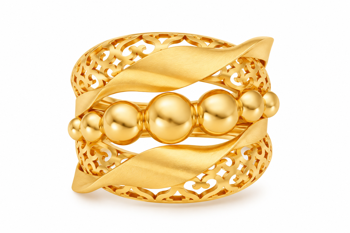 Curvy Stack Ring | Yellow