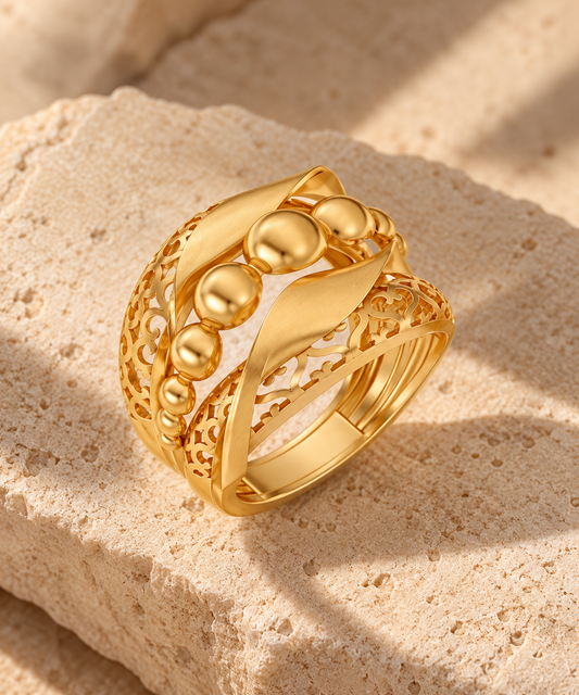 Curvy Stack Ring | Yellow