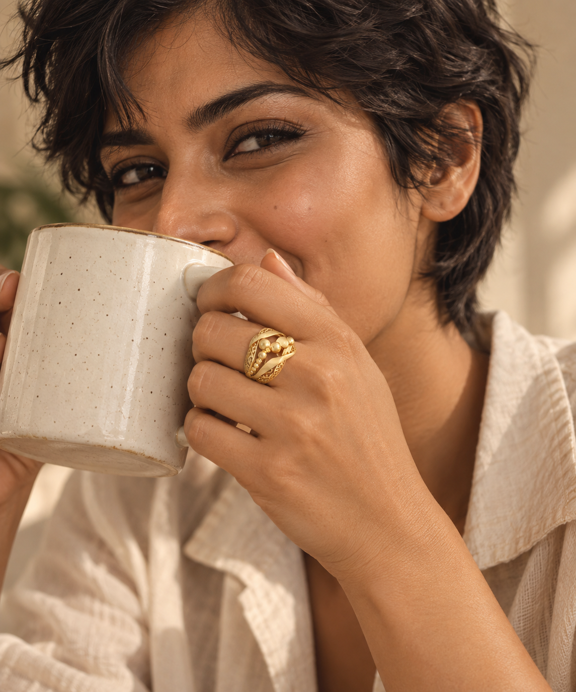 Curvy Stack Ring | Yellow