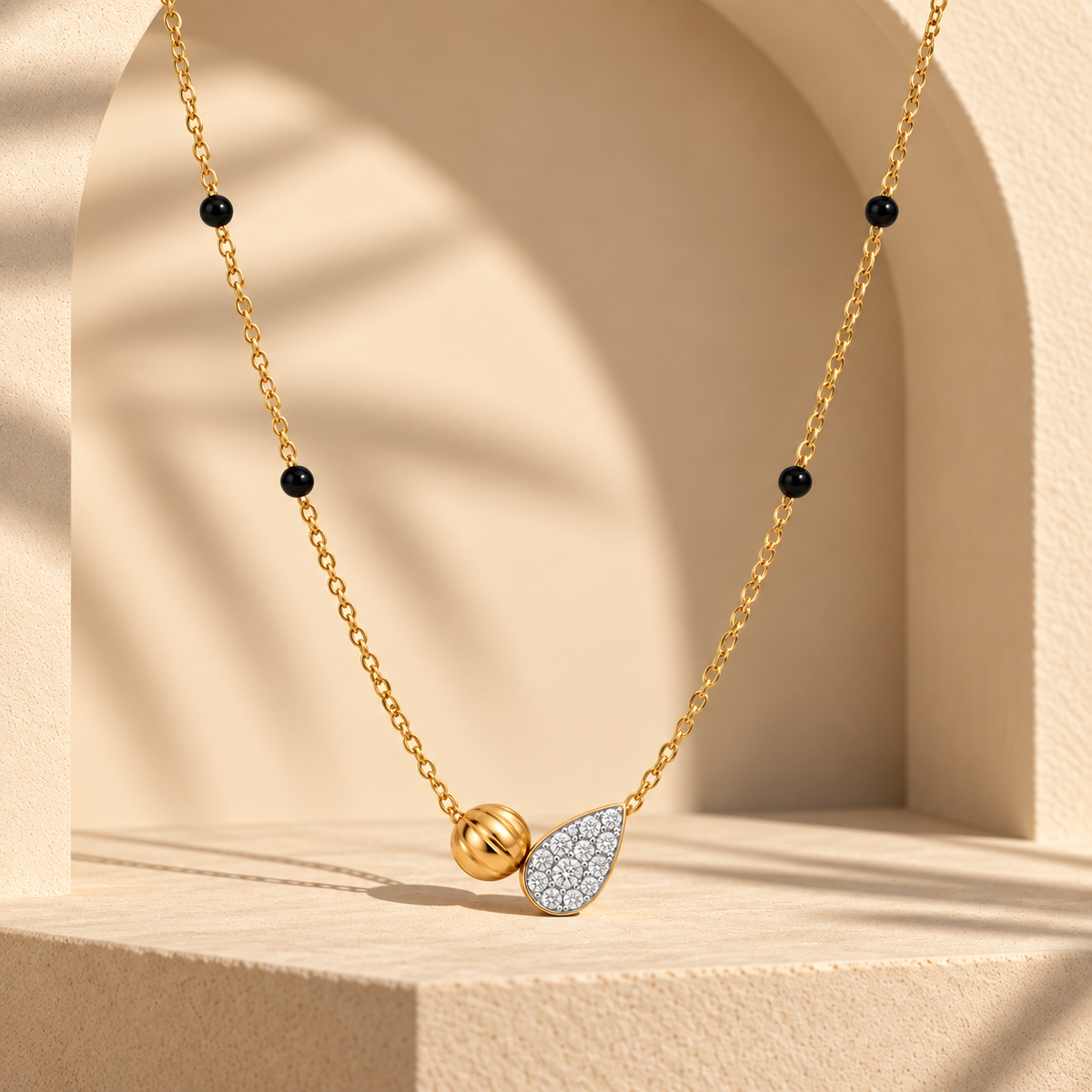 Olive Mangalsutra | Yellow